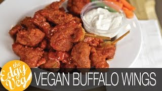 How to Make VEGAN Buffalo Hot Wings  Vegetarian Chicken Wings  The Edgy Veg [upl. by Sigfrid]