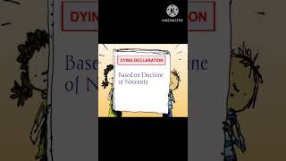 Dying Declaration Synopsis with case laws shorts llb lawyer judicialaspirants judicialexamllm [upl. by Irrok]