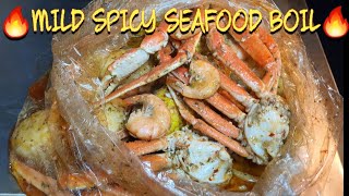 Easy Way To Make A Mild Spicy Seafood Boil In Bag 🔥 snow crab legs shrimp corn and potatoes [upl. by Siaht]