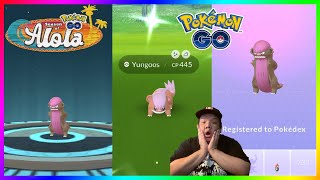 EVOLVING SHINY YUNGOOS INTO SHINY GUMSHOOS IN POKEMON GO Daytime Required to Evolve this Pokemon [upl. by Diraj223]