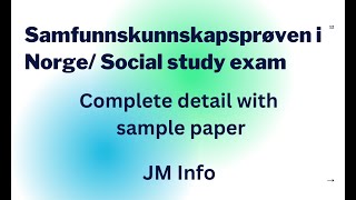 Samfunnskunnskapsprøven  Statsborgerprøven  Social study exam with sample paper  Norway [upl. by Morel]