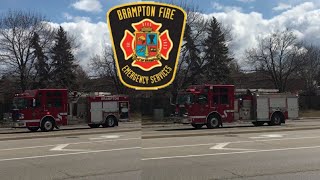 Brampton Fire Pumper 205 amp Pumper 254 Responding [upl. by Holofernes938]