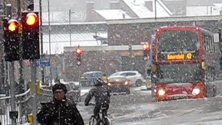 Heavy Snow in Nottingham City Centre  Frozen Britain 2013 [upl. by Zemaj]