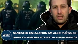 BERLIN SilvesterEskalation am Alexanderplatz 500 Personen gehen mit Böllern aufeinander los [upl. by Yelruc731]