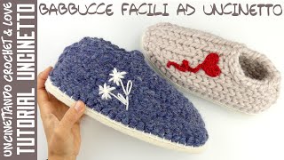 Come fare delle Babbucce Unisex Facili allUncinetto [upl. by Yablon]