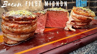 Bacon Wrapped Filet Mignon Recipe  with Compound Butter by Xman amp Co [upl. by Ellehcem]