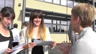 Students pick up their Alevel results at English Martyrs Leicester [upl. by Jakie687]