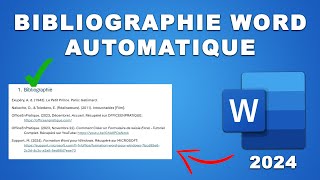 Comment Insérer une Bibliographie Automatique sur Word [upl. by Nehtanhoj538]