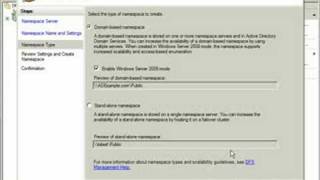 Configure DFS Namespace on Windows Server 2008 [upl. by Lekym]