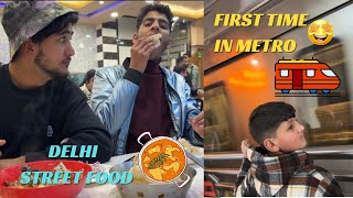 First time in delhi metro😍 Exploring Streetfood of delhi😋🔥 Drone update [upl. by Lleynod]