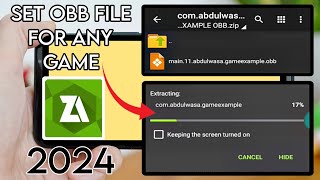 How To SetupExtract OBB Files For Any Game Using Zarchiver 2024 [upl. by Dorinda991]