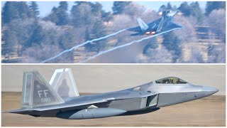 F22 Raptor Overhead Break and Unrestricted Climb Takeoff at MSP [upl. by Ahsytal]