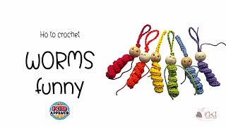 Crochet funny worm for beginners easy for kids Viermisori crosetati usor de facut si de copii [upl. by Lili]