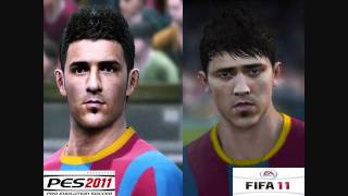 PES 2011 vs FIFA 11 Face Comparison FC Barcelona [upl. by Johns237]