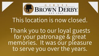 Girves Brown Derby closes in Canton [upl. by Neyr]