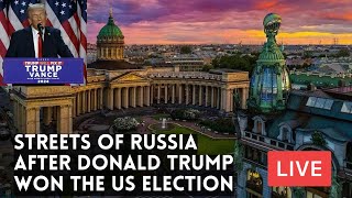 Streets of RUSSIA after TRUMP Won The US Presidential Election 2024 LIVE [upl. by Aratehs]