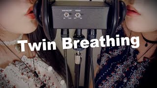 ASMR Twin Breathing amp Ear Blowing with Inhaling 😂 [upl. by Arobed]