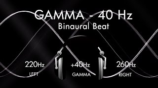 Gamma for a Genius Brain  1hr Pure Binaural Beat Session at 40Hz Intervals [upl. by Yolane]