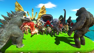 2vs2 GODZILLA 2014 x KONG vs All Kaiju Monster  Animal Revolt Battle Simulator [upl. by Mildrid]