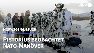 Pistorius beobachtet NatoManöver in Norwegen  AFP [upl. by Kcirddor]