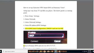 Set up Unlocator VPN Smart DNS on Panasonic Viera [upl. by Wilkens28]