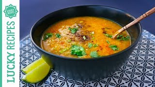 Indisches Dal Rezept – Linsensuppe aus gelben Linsen  Indische Rezepte [upl. by Yanat193]