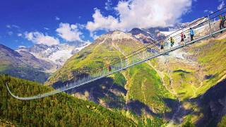 The Worlds Longest Pedestrian Suspension Bridge  Charles Kuonen Bridge Switzerland [upl. by Aitak]