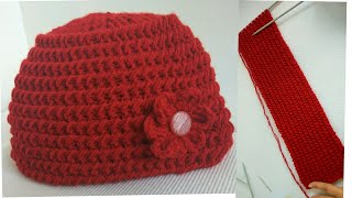 Pletena kapa s cvijetom How to knit Hat [upl. by Tomlinson]