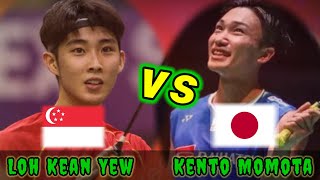 Badminton Loh Kean Yew SGP vs JPN Kento Momota Mens Singles [upl. by Nalla]