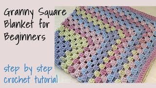 CROCHET Granny Square Blanket for Beginners [upl. by Zemaj]