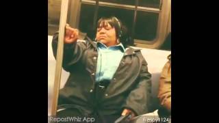 Lady On Train Dancing to Bump N Grind [upl. by Denten61]