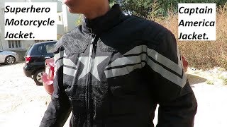 Superhero Motorcycle Jacket Captain America Jacket REVIEW [upl. by Valerian]