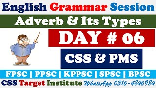 Adverb and its types  English Grammar Series  Day 06  CSS  PMS [upl. by Lottie]