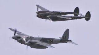 Mosquito and P 38 Fly Together [upl. by Nnaeinahpets]