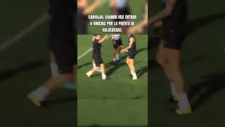 CARVAJAL CUANDO VEA A VINICIUS POR LA PUERTA DE VALDEBEBASrealmadridfc viralfutbol carvajal [upl. by Buskirk]