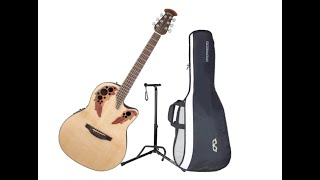 Ovation CE444 Celebrity Elite MidDepth Natural AcousticElectric Guitar with G  Overview [upl. by Chip]