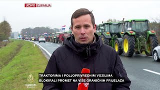 Uzgajivači svinja u Hrvatskoj blokirali puteve u blizini graničnih prijelaza [upl. by Aiki682]