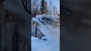 Crazy snowmobile jump wide open [upl. by Haukom823]