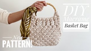 DIY Macrame Basket BagStep By StepJak zrobić torebkę koszyk [upl. by Rihana281]