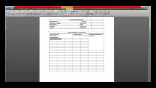Video tutorial de como realizar una ficha tecnica en microsoft word [upl. by Bonucci]