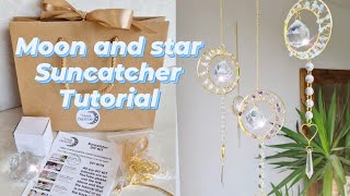 DIY suncatcher for beginners  how to make a crystal suncatcher moons and stars [upl. by Finn]