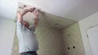 How to install tile on a ceiling [upl. by Jael]