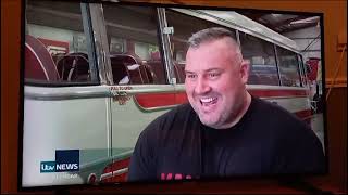 ITV News coverage 2023 UK Bus pull strongman championship Man Beast Production [upl. by Sholley504]