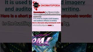 What is ONOMATOPOEIA🤔Why is it used Learn with examples shortsyoutube personification [upl. by Notnarb275]