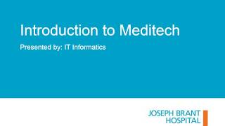 Introduction to Meditech [upl. by Noletta]