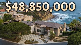 Touring a 48850000 Cliffside OceanFront California MEGA MANSION [upl. by Ahsimak747]