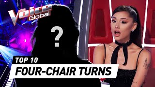 Mesmerizing 4CHAIR TURNS during the Blind Auditions on The Voice [upl. by Adanama]