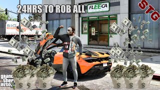 ROBBING ALL FLEECA BANKS IN 24 HOURS GTA 5 CJ MODS 4K [upl. by Hopper]