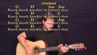 Knocking On Heavens Door Bob Dylan Strum Guitar Cover Lesson with Lyrics [upl. by Haelhsa]