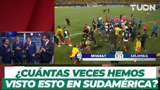 ¡UN EPISODIO MUY TRISTE Iván Zamorano opina sobre la BRONCA entre jugadores uruguayos y colombianos [upl. by Nehtanoj]